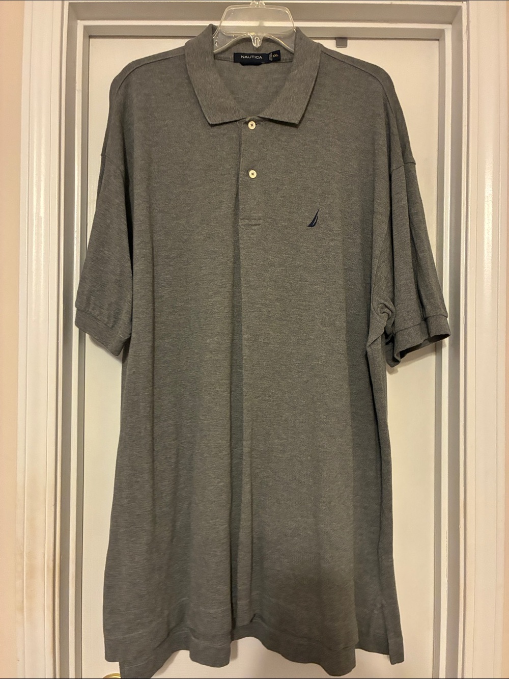 Nautica Men's XXL Gray Polo with Embroidered Sail Logo